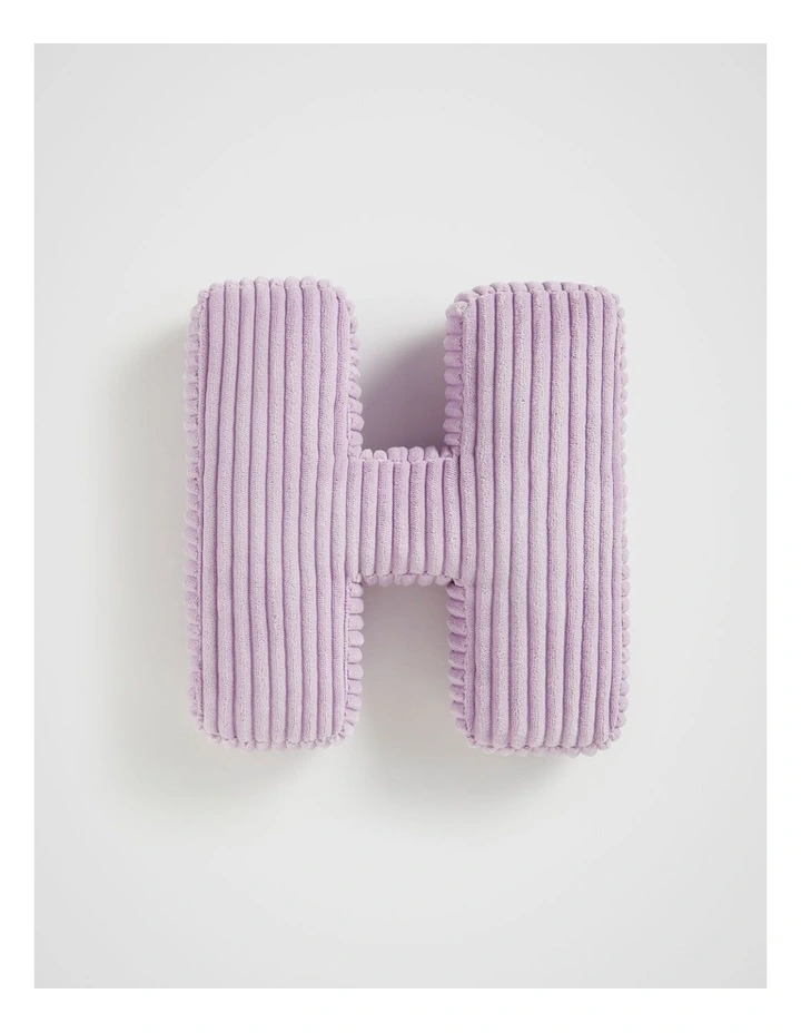 Orchid Cord Initial Cushion H in Purple