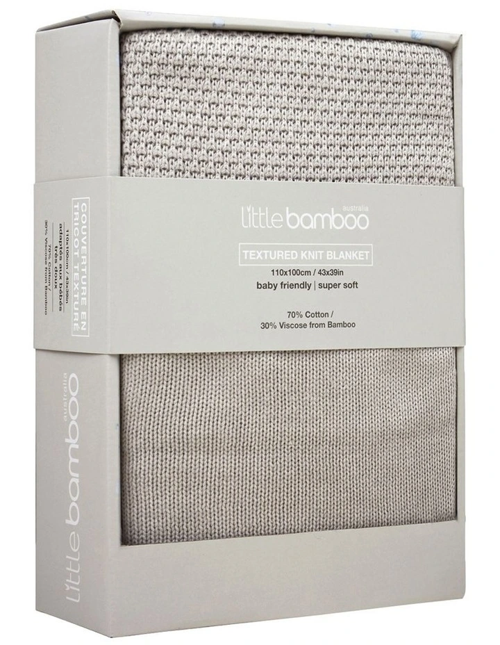 Textured Knit Blanket in Natural Oatmeal