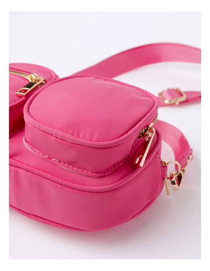 Nylon Crossbody Bag In Pink