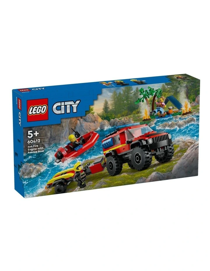 City 4x4 Fire Engine with Rescue Boat 60412 Toy
