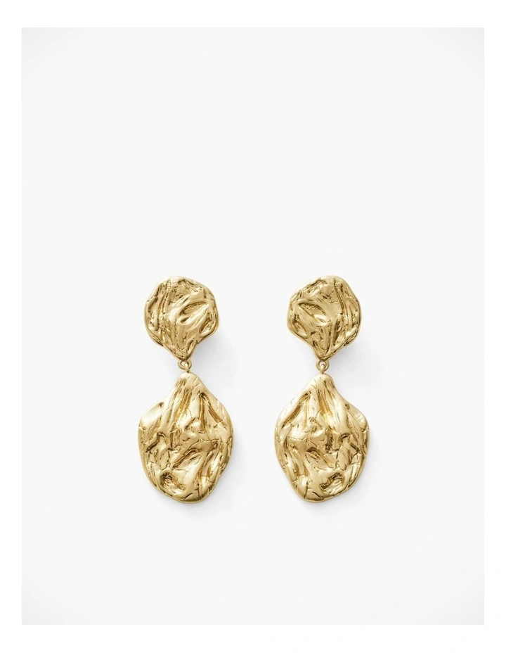 Molten Drop Earring in Satin Gold