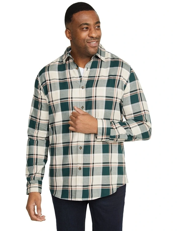 River Brushed Check Shirt in Green