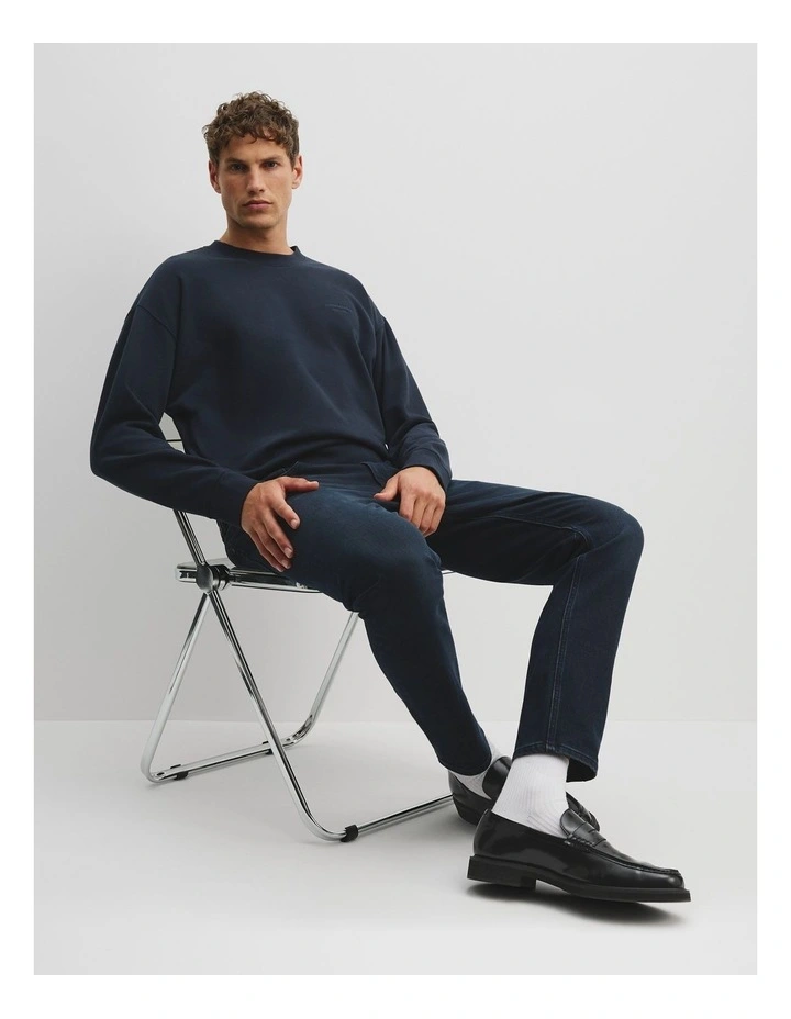 Oversized Sweat Top in Navy