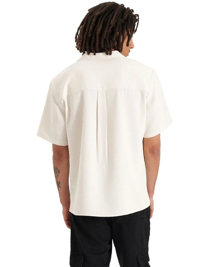 Crepes Cropped Resort Shirt in Bone