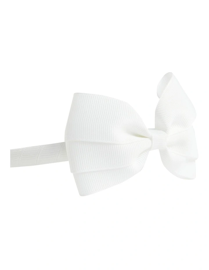 Grosgrain Bow Alice Band in White