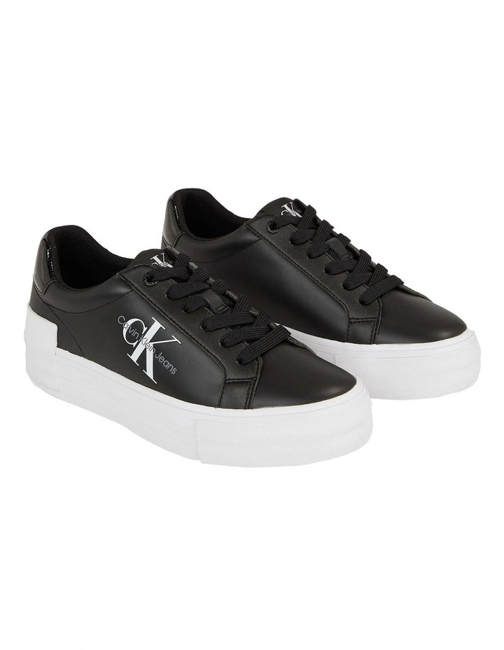 Leather Platform Sneakers in Black