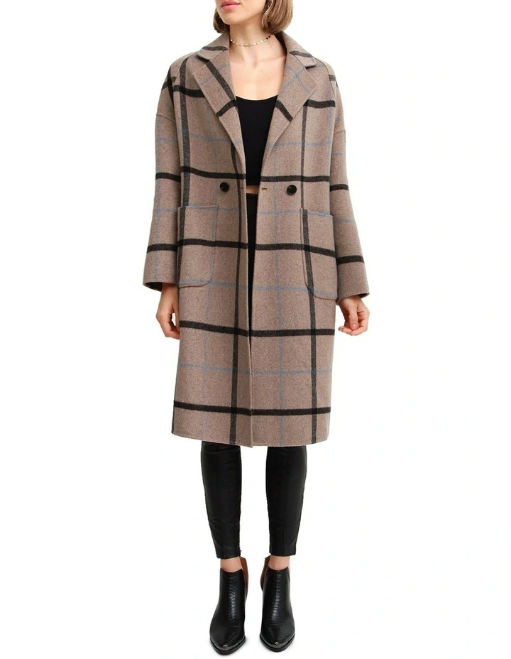 Publisher Double-Breasted Wool Blend Coat Brown