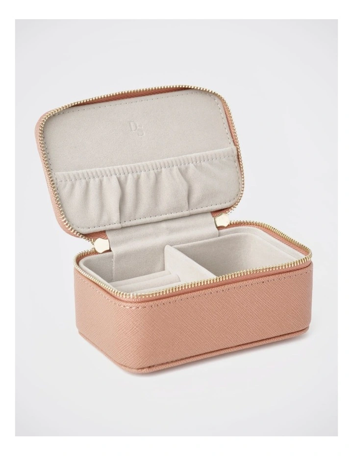 Small Zip Around Jewellery Box in Apricot