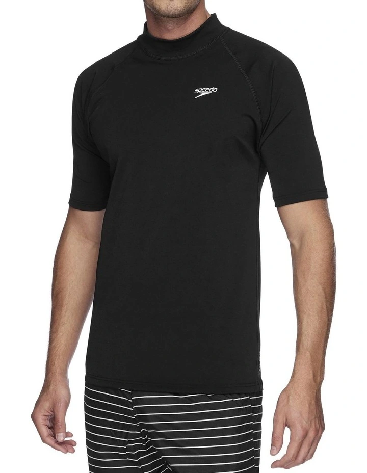 Relaxed Short Sleeve Sun Top Black