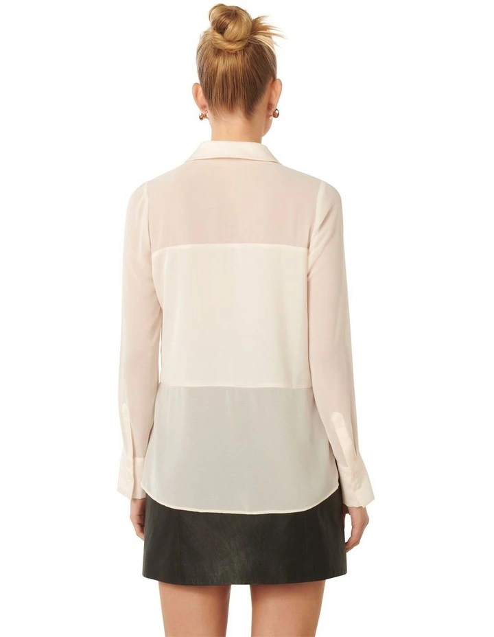 Scout Sheer Panelled Shirt in Cream
