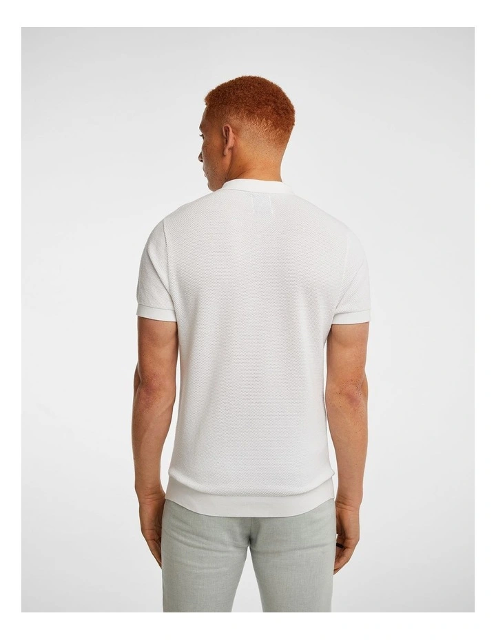 Franco Knitted Polo Shirt in White