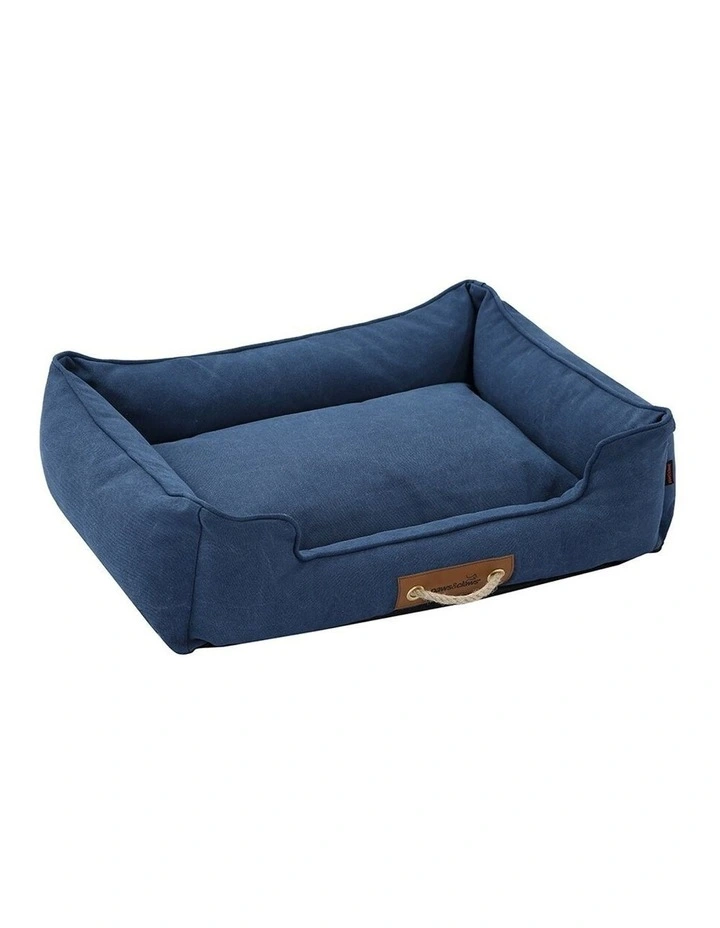 Lighthouse Dog/Pets Walled Canvas Foam Cushion Bed Navy Large 80cm
