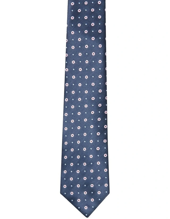Floral Tie in Navy