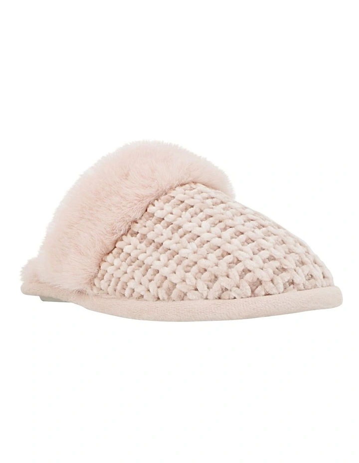 Davina Knit Scuff Slipper in Blush