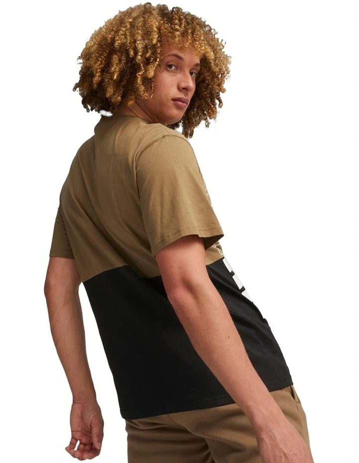 Power Color Block Tee in Chocolate Chip