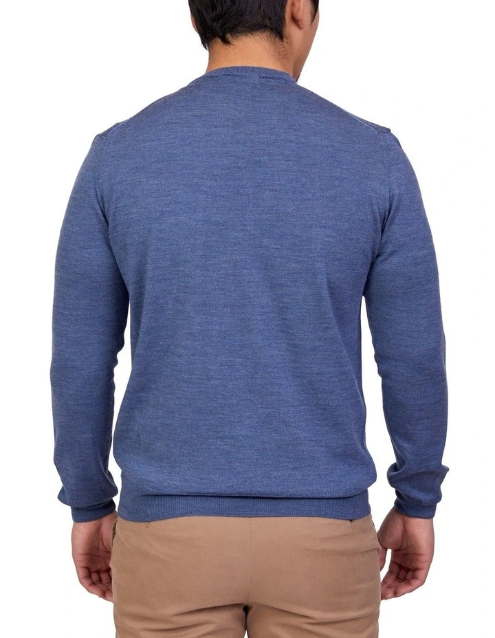 Merino Crew Neck In Mid Blue