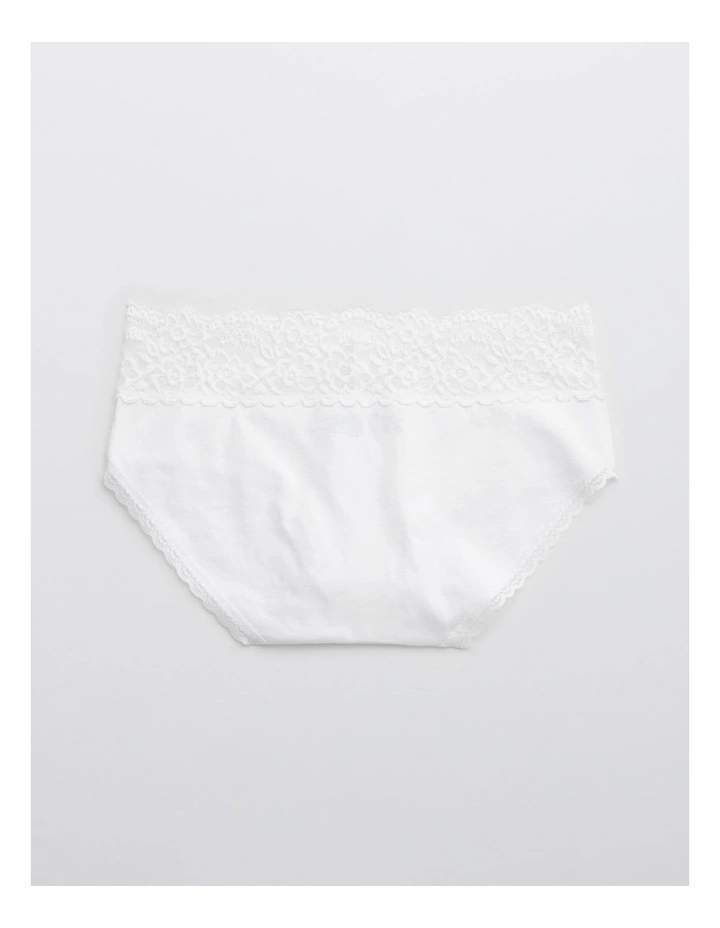 Cotton Eyelash Lace Boybrief Underwear in White