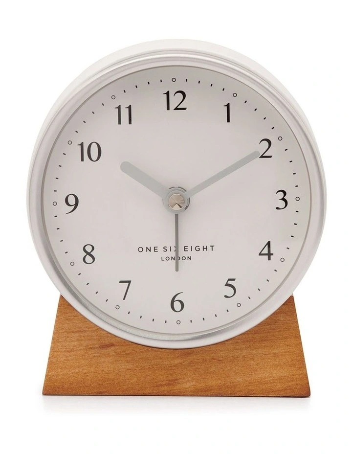 Nina White Silent Alarm Clock