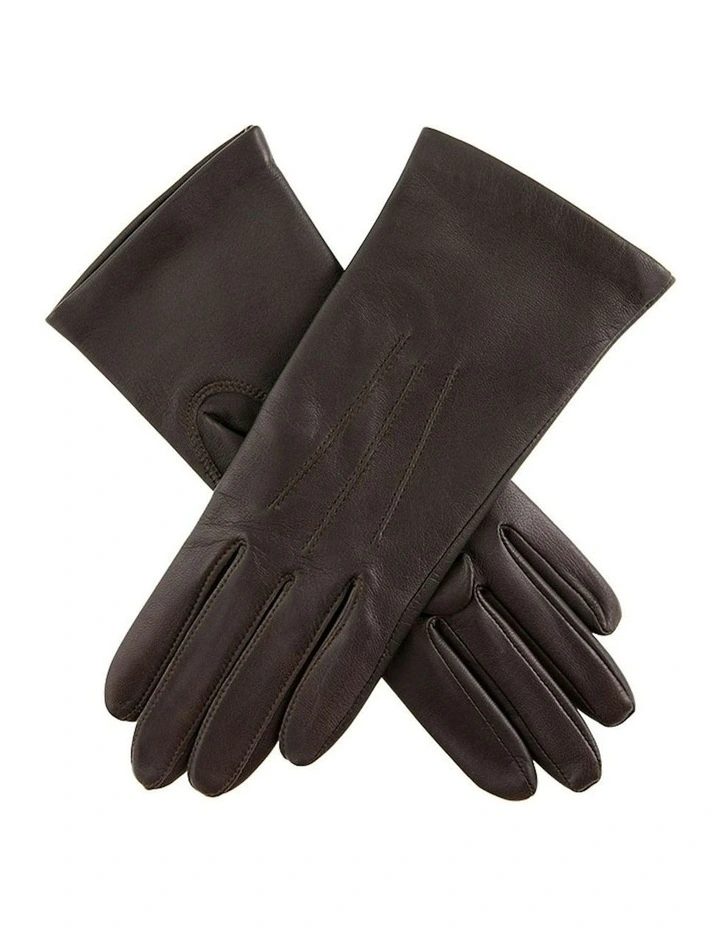 Silk Lined Leather Gloves in Mocca