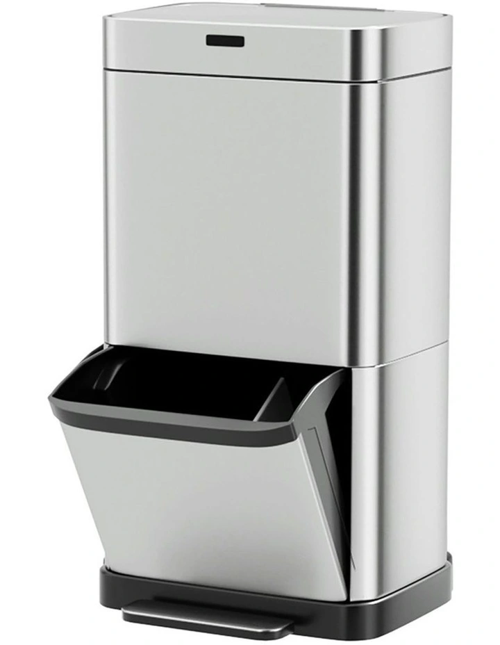 Devanti 70L Motion Sensor Bin Pedal Bins Automatic Siver
