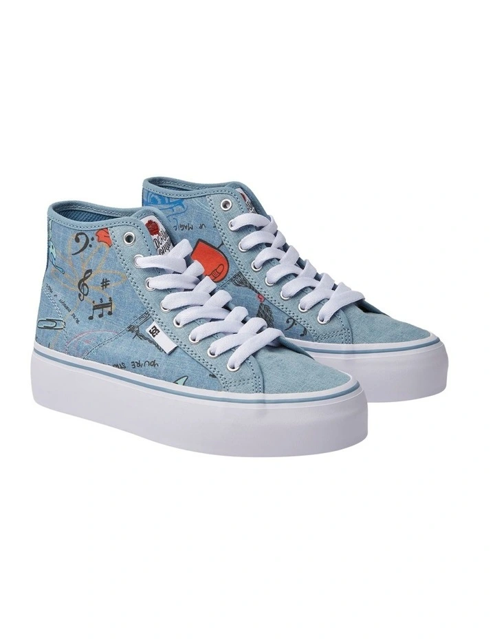 Manual Platform High Top Shoes in Heather Dark Denim