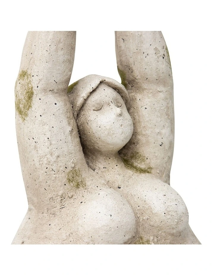 Yoga Pose Garden Statue in Stone/Green