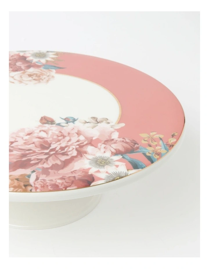 High Tea Floral Footed Cake Stand in Pink