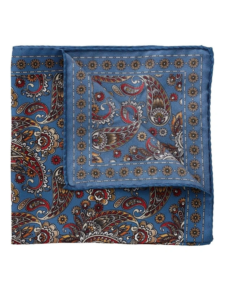 Primavera Silk Pocket Square in Blue