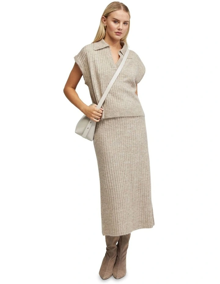 Becca Polo Neck Vest in Camel