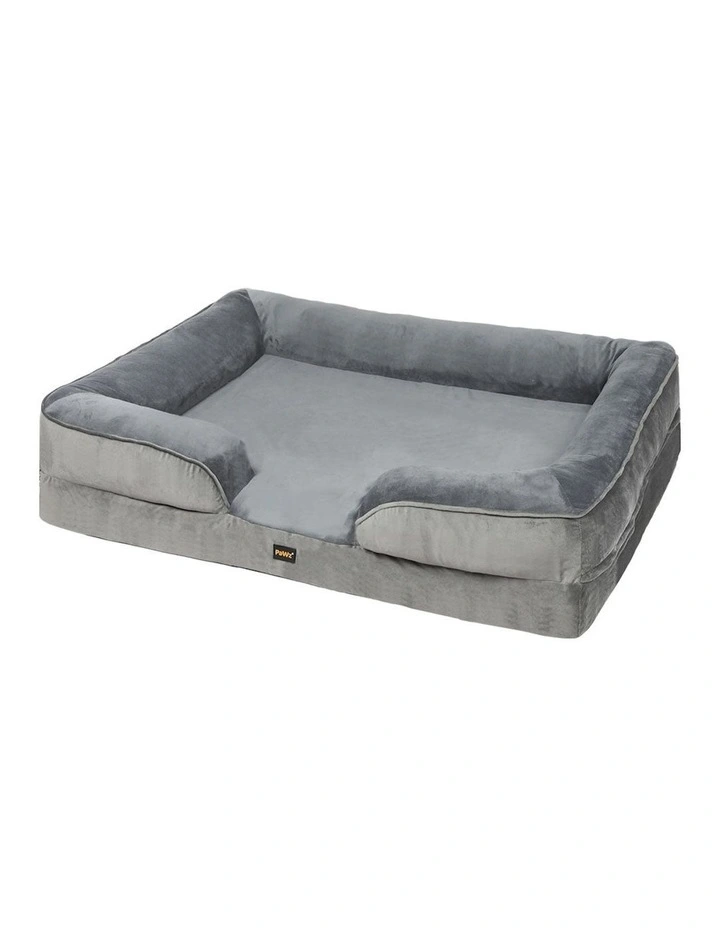 Washable Orthopedic Memory Foam Pet Sofa Bed Medium in Grey