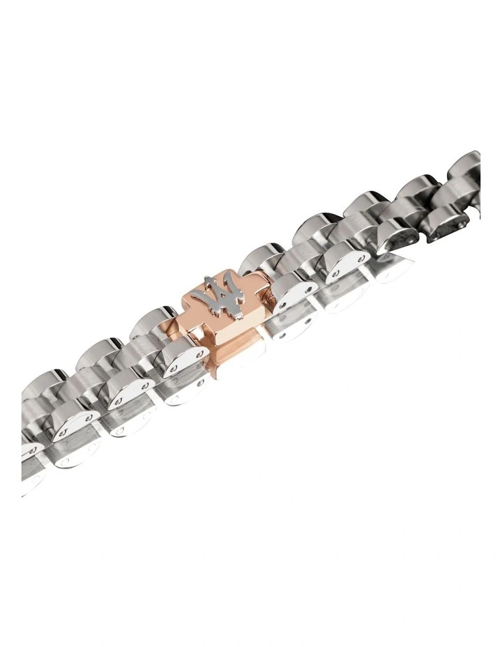 Two-Tone Stainless Steel Bracelet in Silver