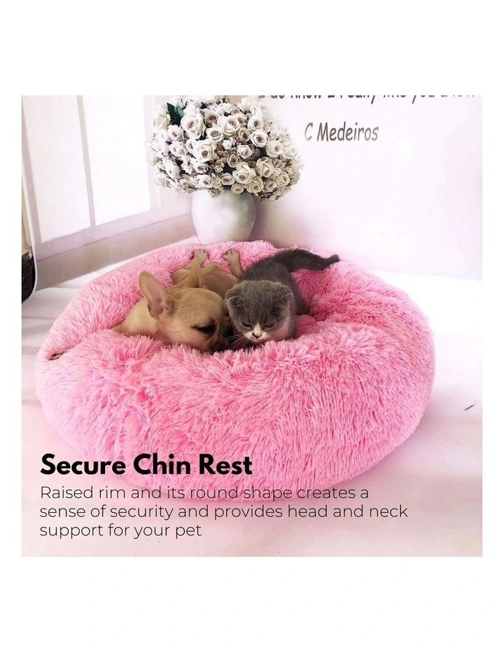 Washable Calming Pet Bed 60cm in Rose Gold