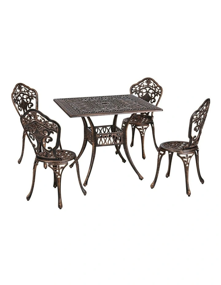 Outdoor Dining Set 5 Piece in Brown