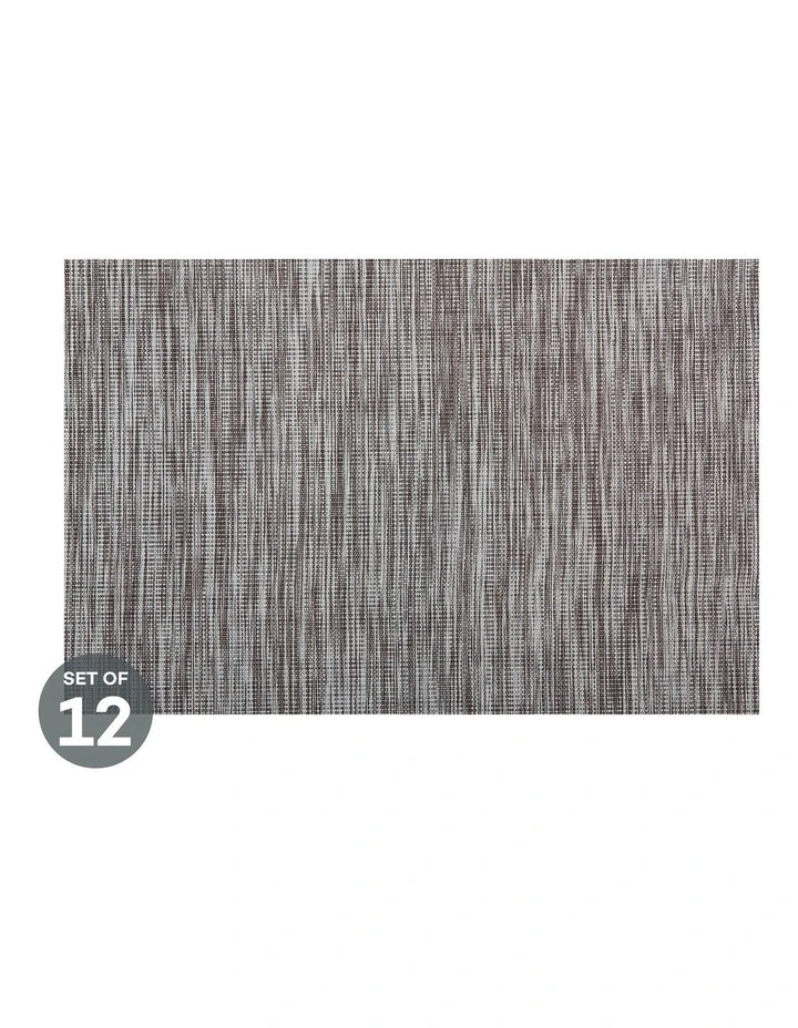 Placemat Lurex 45x30cm Grey Stripe Set of 12