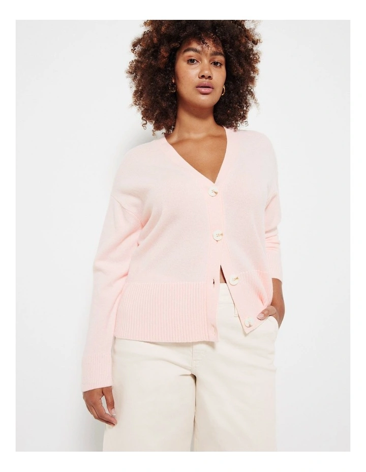 Button Through Cardigan in Soft Pink