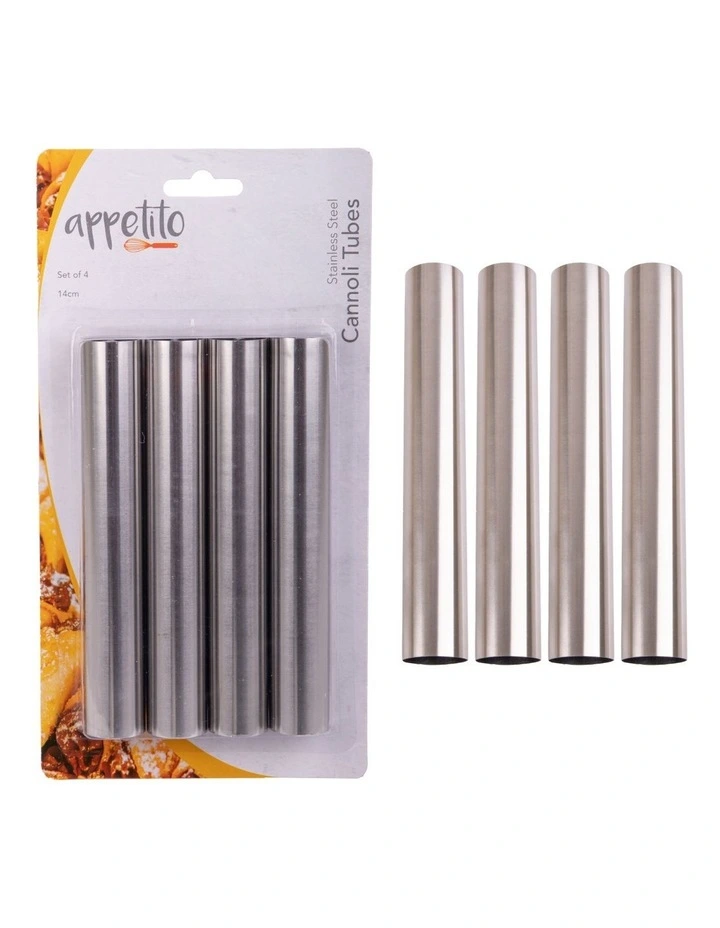 Cannoli Tubes Set 4 in Stainless Steel