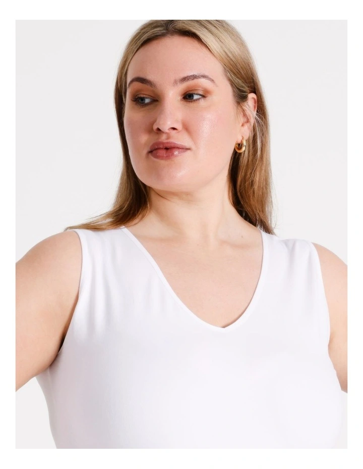 Recycled Blend Layering Tank in White