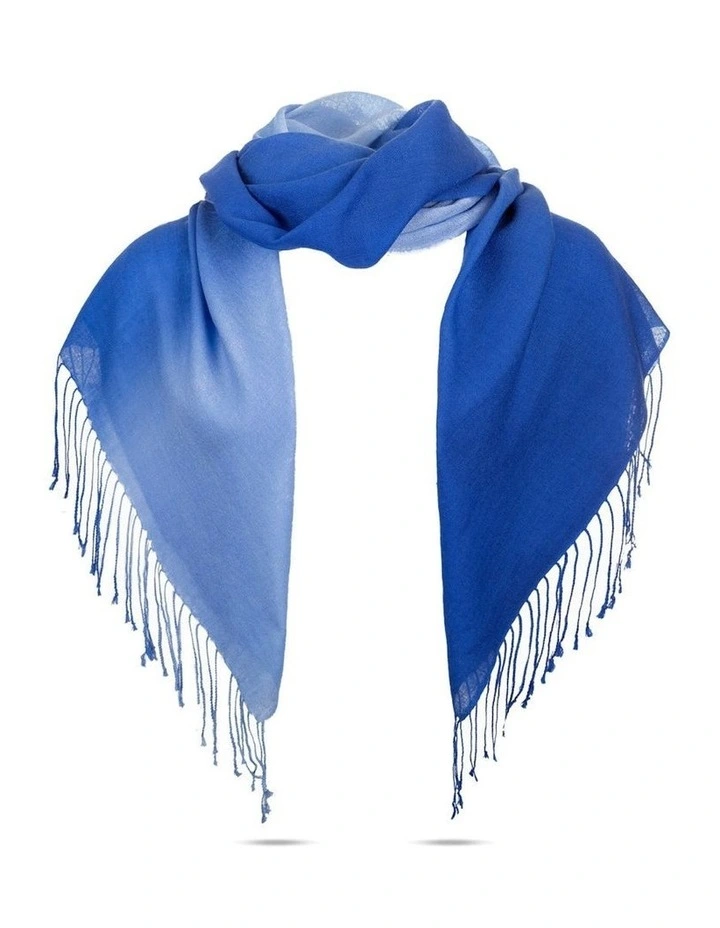 Merino Wool Tie Dye Scarf in Sky/Blue