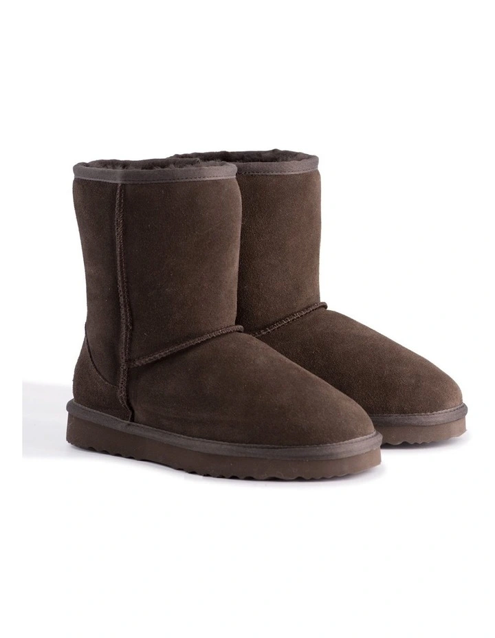 Women Mid Calf Sheepskin UGG Boot Chocolate