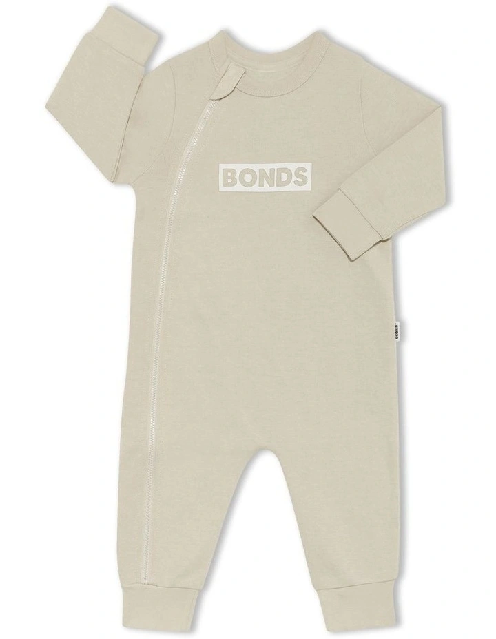 Tech Sweats Zip Wondersuit in Sesame Seed