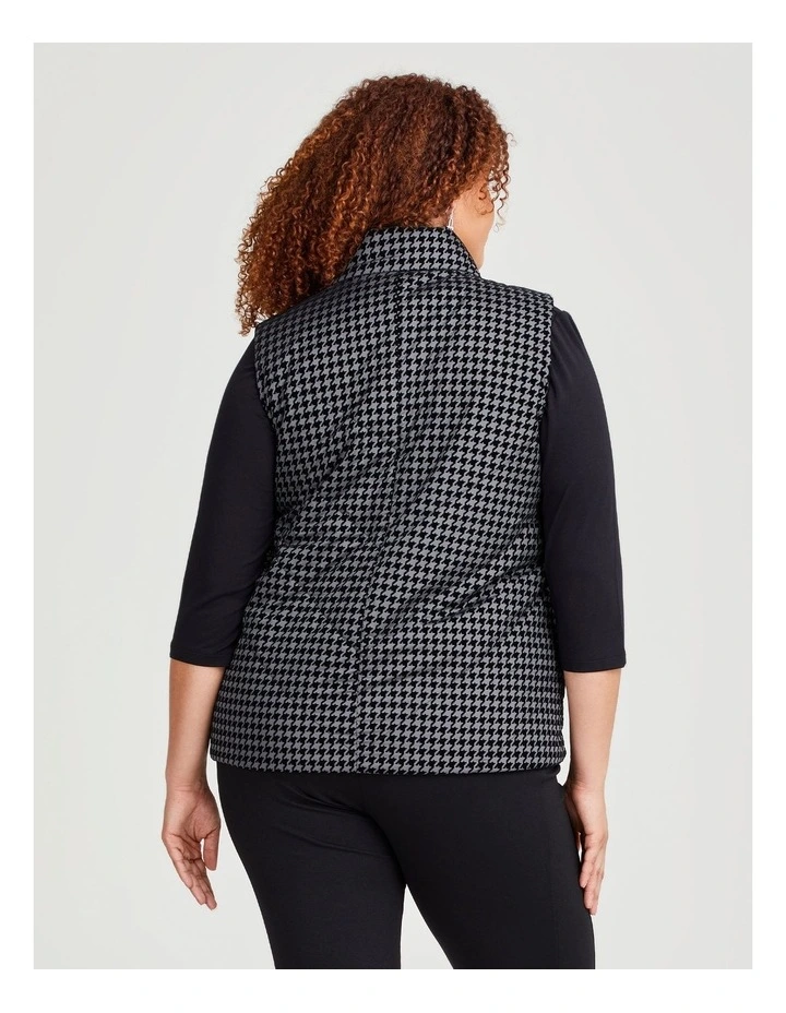 Reversible Flocked Puffer Vest in Black