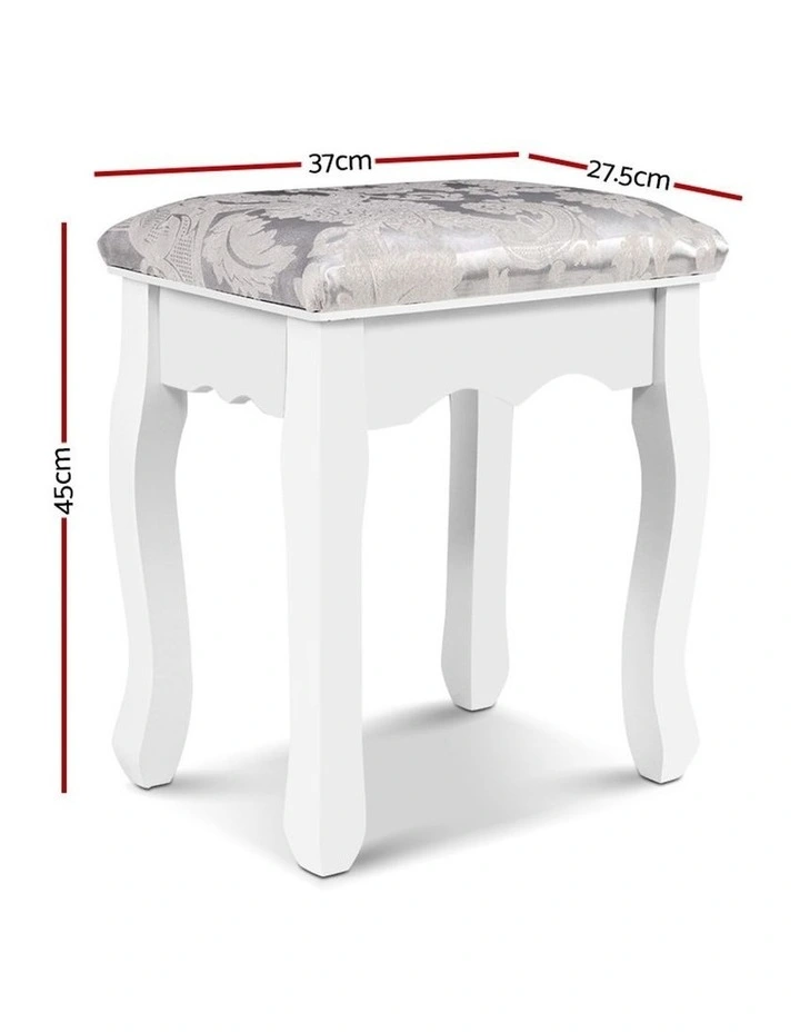 Dressing Stool Bedroom White Make Up Chair Living Room Fabric Furniture