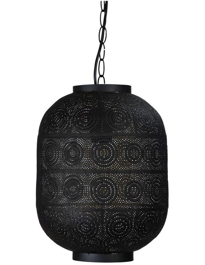 Alhambra Laser Cut Metal Pendant Light 25cm Black