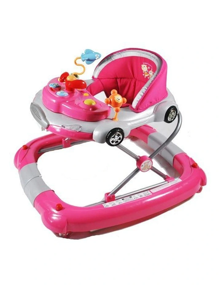 Car Theme Fuchsia Pink Baby Walker Rocker Play Activity Centre