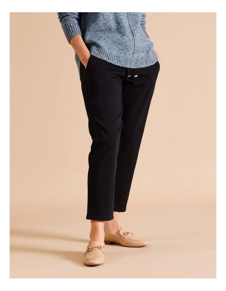 Organic Cotton Blend Relaxed Stretch Denim Pant In Black