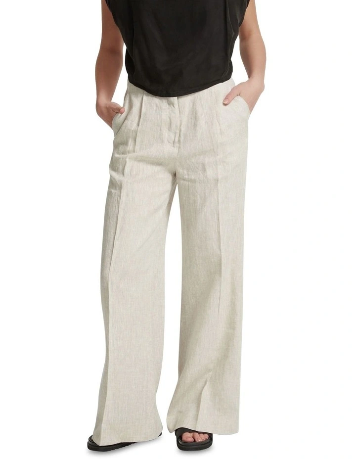 Sage Linen Wide Leg Pants in Coconut
