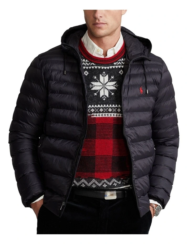 The Colden Packable Hooded Jacket in Black