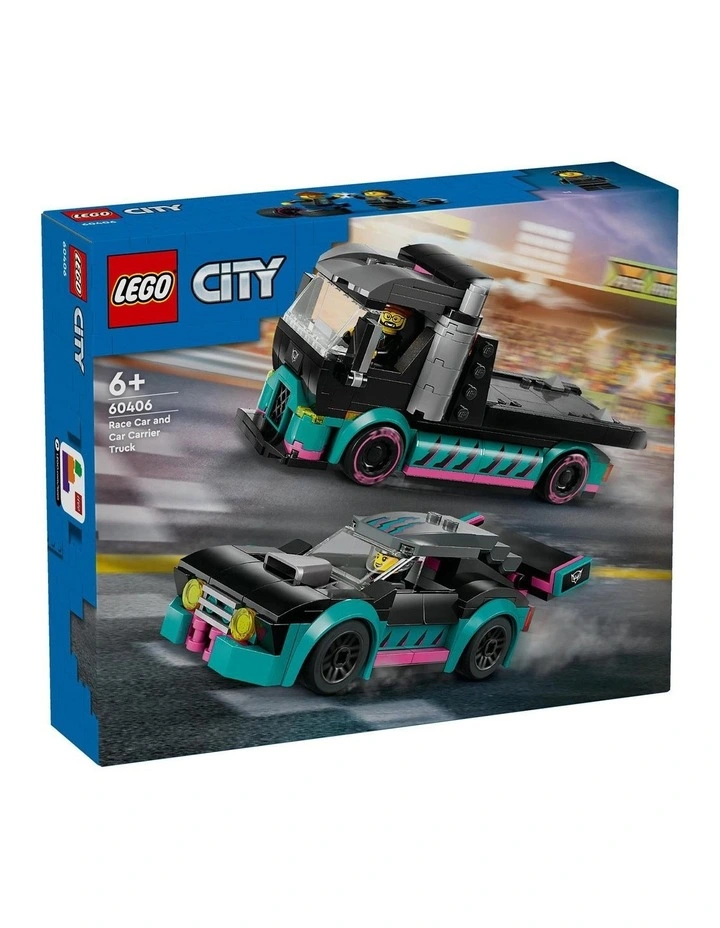 City Race Car and Car Carrier Truck 60406 Toy