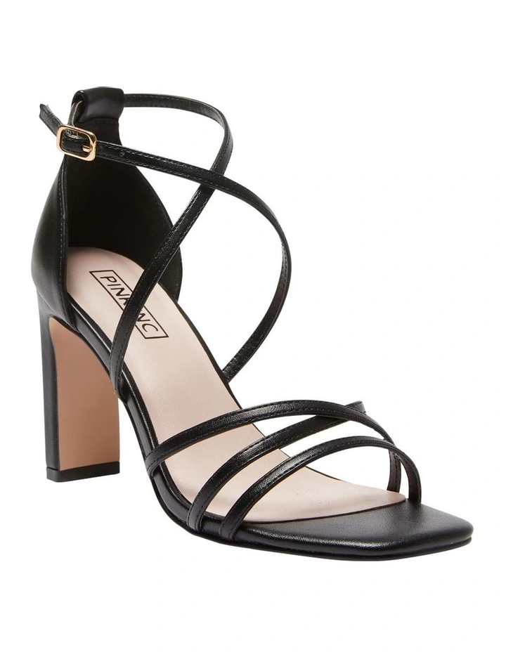 Lattice Sandals in Black Smooth