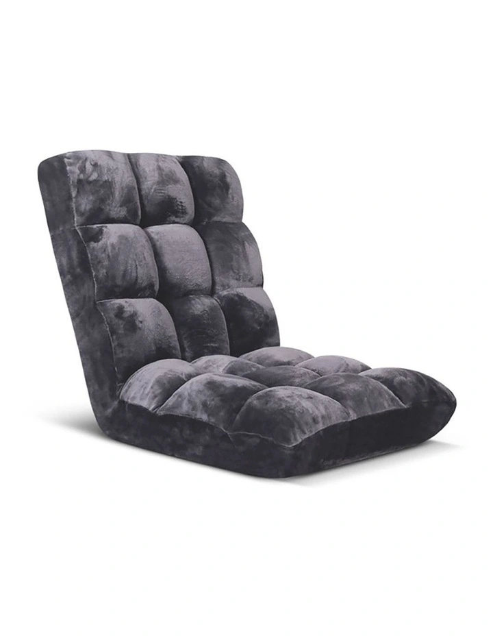 Folding Floor Recliner Lounge Sofa in Grey